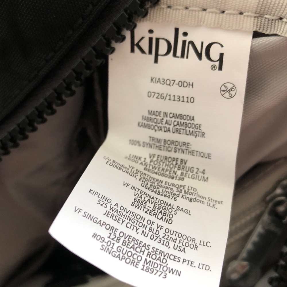 Kipling Defea Nylon Black Tonal Crossbody Shoulder Bag + Monkey Keychain NWT - Picture 14 of 16